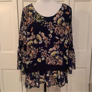 John Paul Richard Navy/ Multi-Floral XLarge